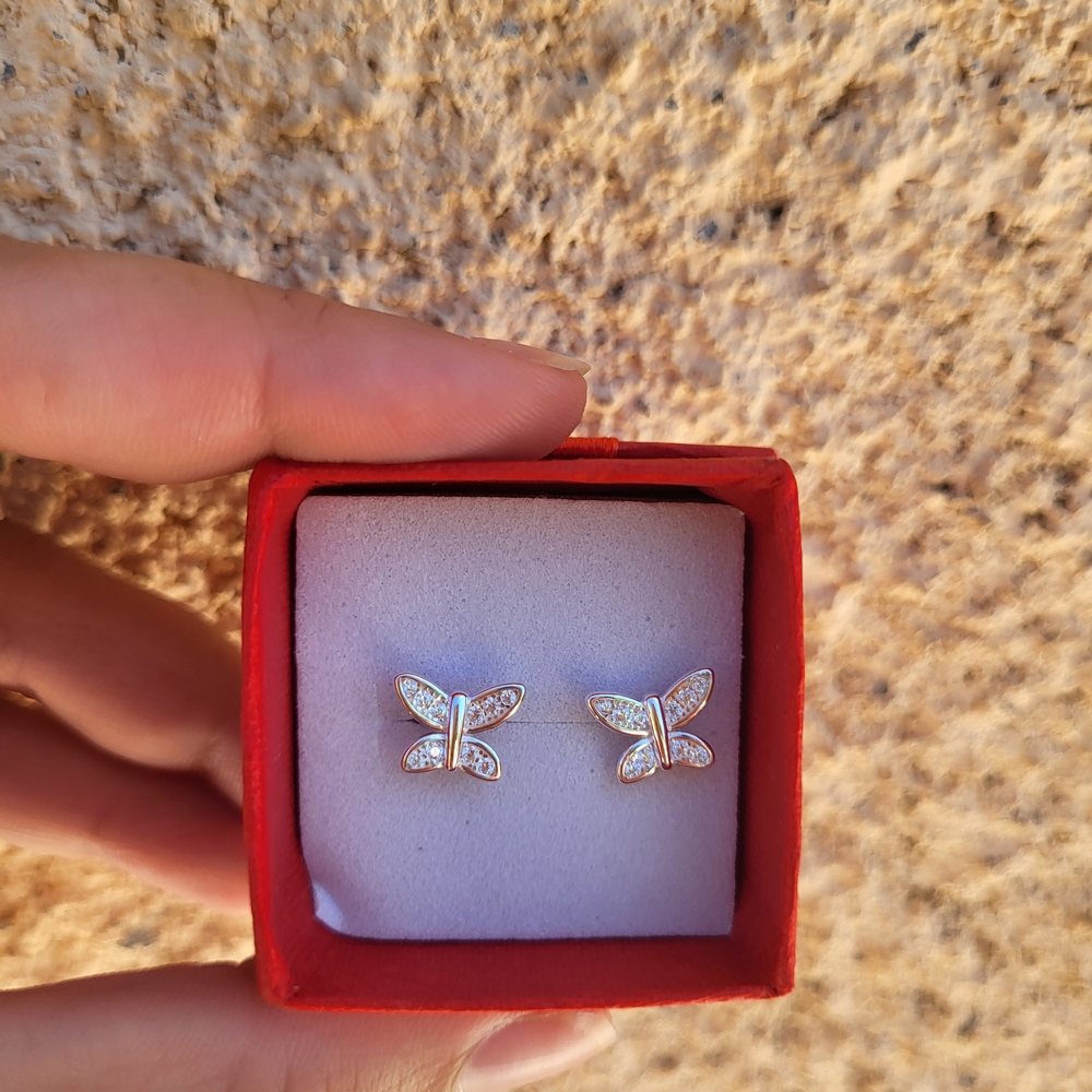 Elegant Silver Butterfly Earrings